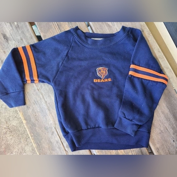 VINTAGE TEAM ONE / NFL SZ 2T VGUC NAVY BLUE ORANGE accents & BEARS 🐻 Sweatshirt